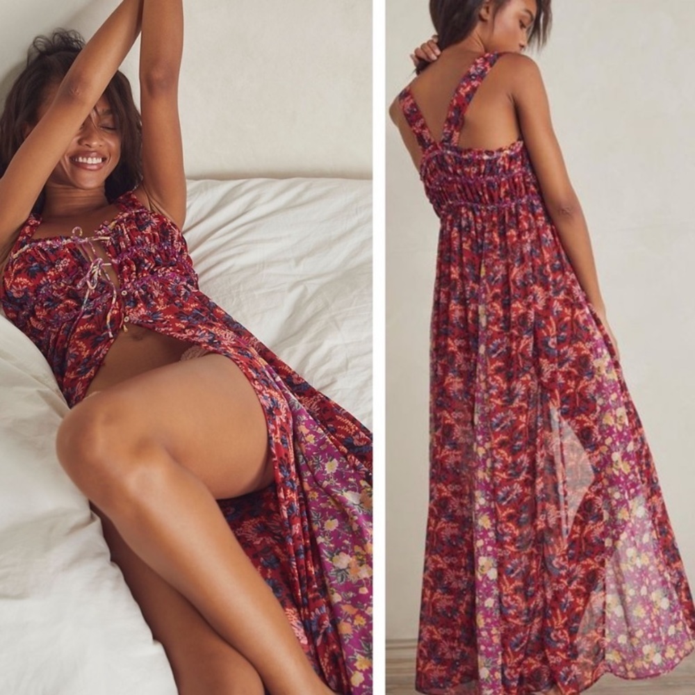 New without tags free people Dance with Me Printed Sleeveless Maxi Sundress xs/s